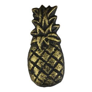 Pineapple Drawer Pull Antiqued Gold Cast Iron Painted and Distressed